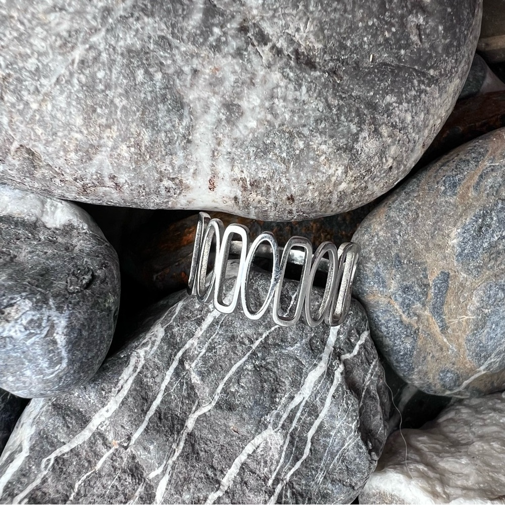 Stainless Steel Silver Open Loop Ring